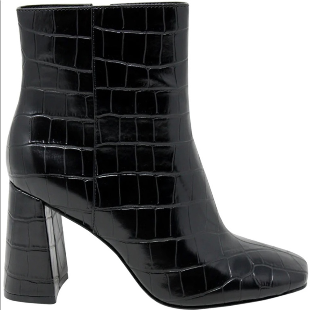 Charles David black croc boots